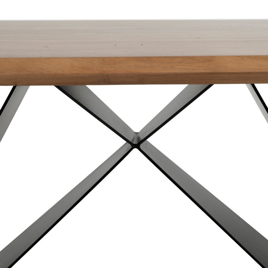 MESA COMEDOR MADERA-METAL SALÓN 200 X 100 X 77 CM