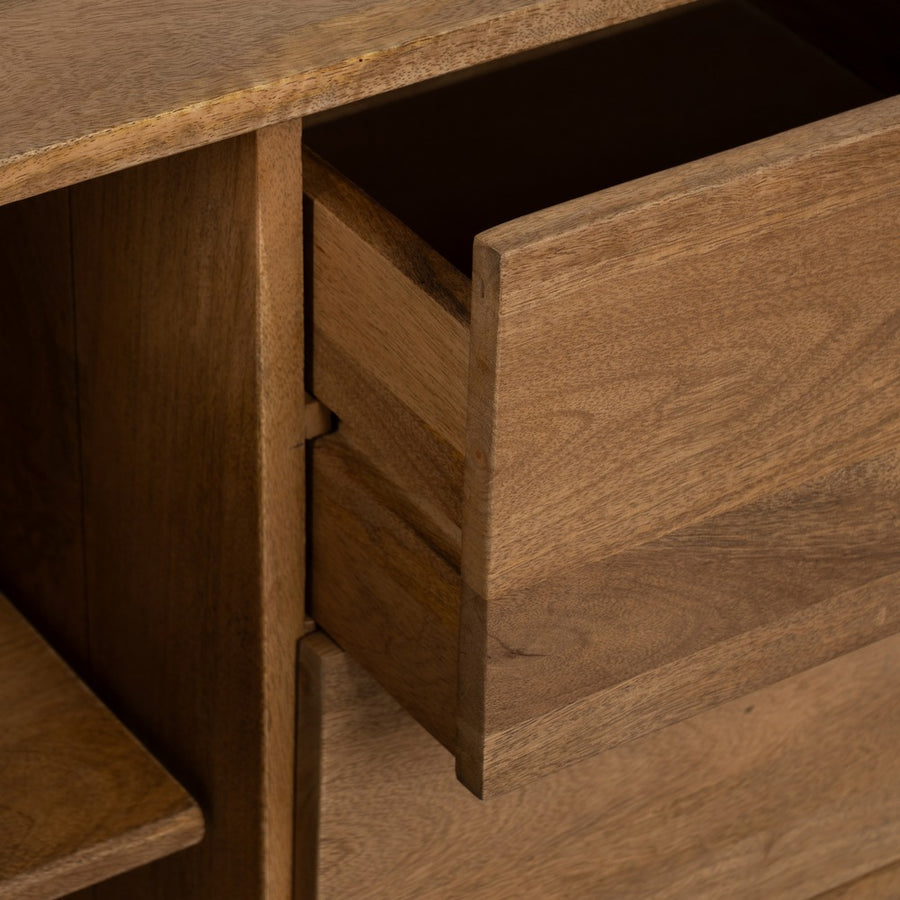 MUEBLE AUXILIAR NATURAL MADERA DE MANGO 80 X 40 X 80 CM