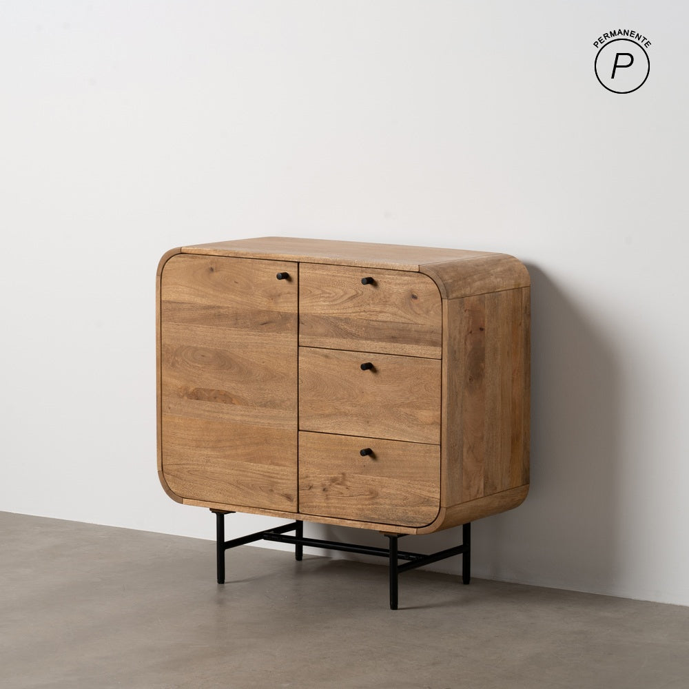 MUEBLE AUXILIAR NATURAL MADERA DE MANGO 80 X 40 X 80 CM
