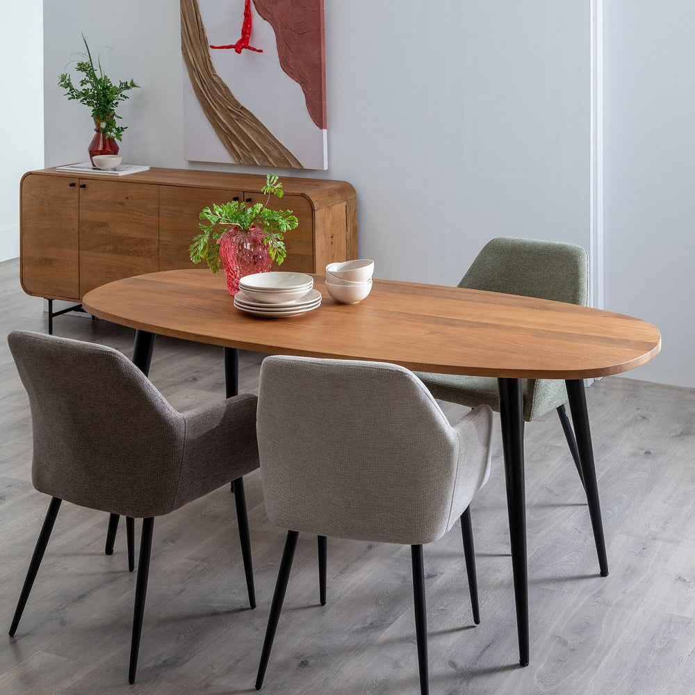 MESA COMEDOR NATURAL MADERA DE MANGO 180 X 90 X 76 CM