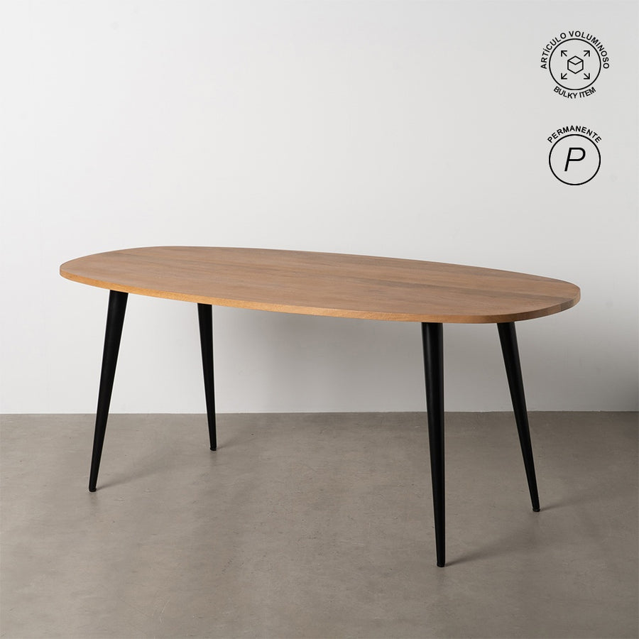 MESA COMEDOR NATURAL MADERA DE MANGO 180 X 90 X 76 CM