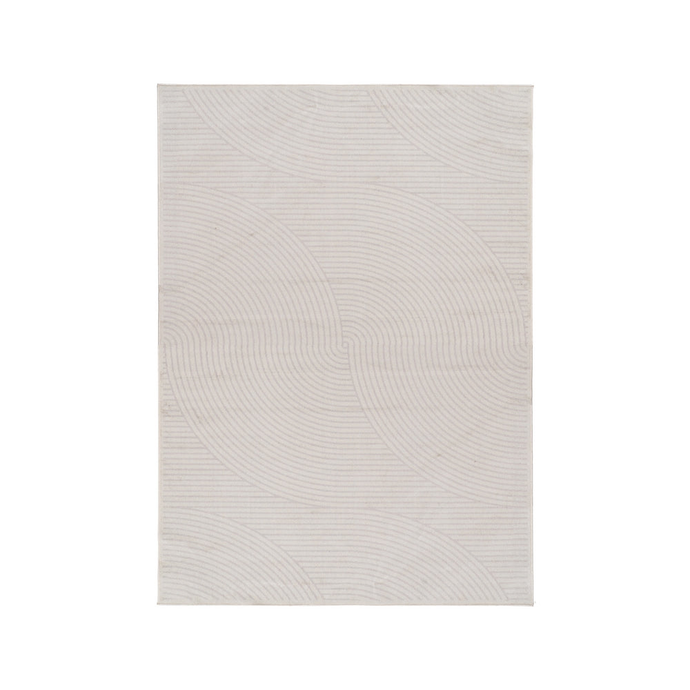 ALFOMBRA GEOMÉTRICO BEIGE VISCOSA 160 X 230 CM