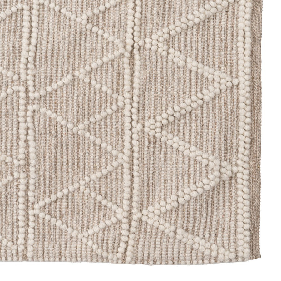 ALFOMBRA CREMA TEJIDO DECORACIÓN 80 X 150 CM