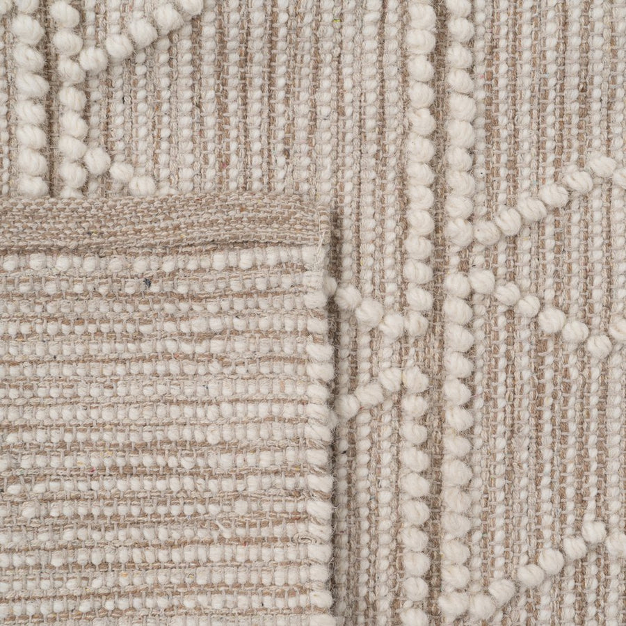 ALFOMBRA CREMA TEJIDO DECORACIÓN 160 X 230 CM