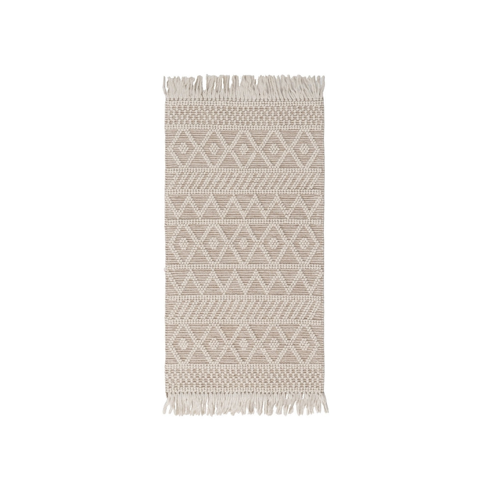 ALFOMBRA CREMA TEJIDO DECORACI�N 80 X 150 CM