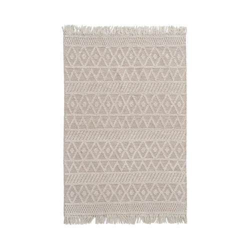 ALFOMBRA CREMA TEJIDO DECORACI�N 160 X 230 CM