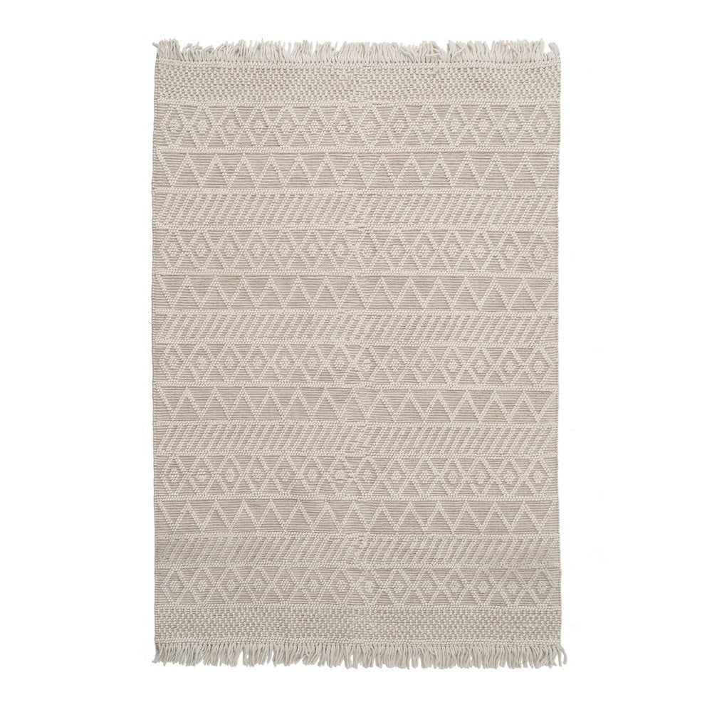 ALFOMBRA CREMA TEJIDO DECORACIÓN 200 X 300 CM