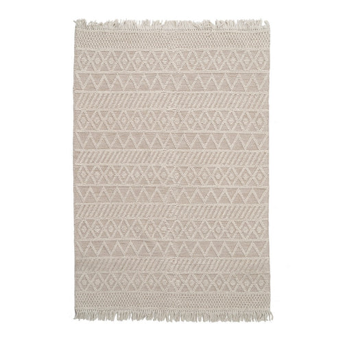 ALFOMBRA CREMA TEJIDO DECORACIÓN 200 X 300 CM