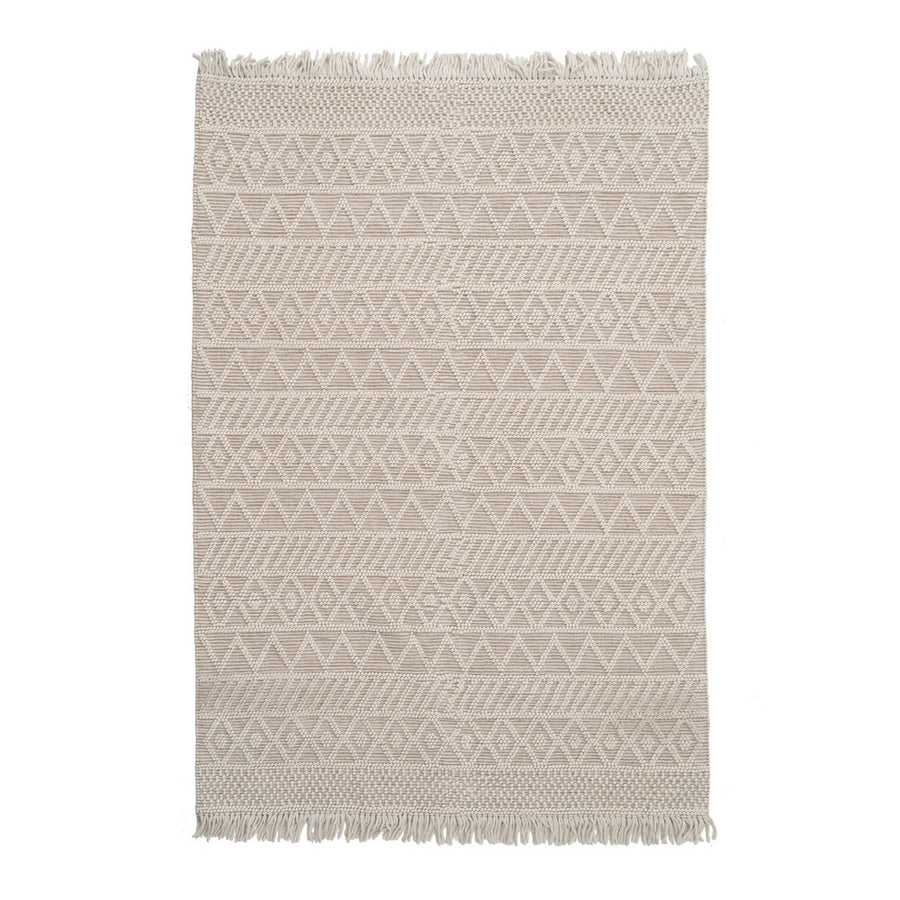 ALFOMBRA CREMA TEJIDO DECORACIÓN 200 X 300 CM