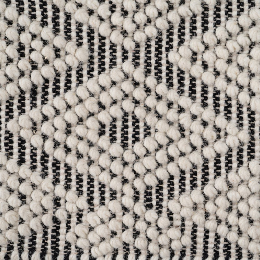 ALFOMBRA BLANCO-NEGRO TEJIDO DECORACIÓN 80 X 150 CM