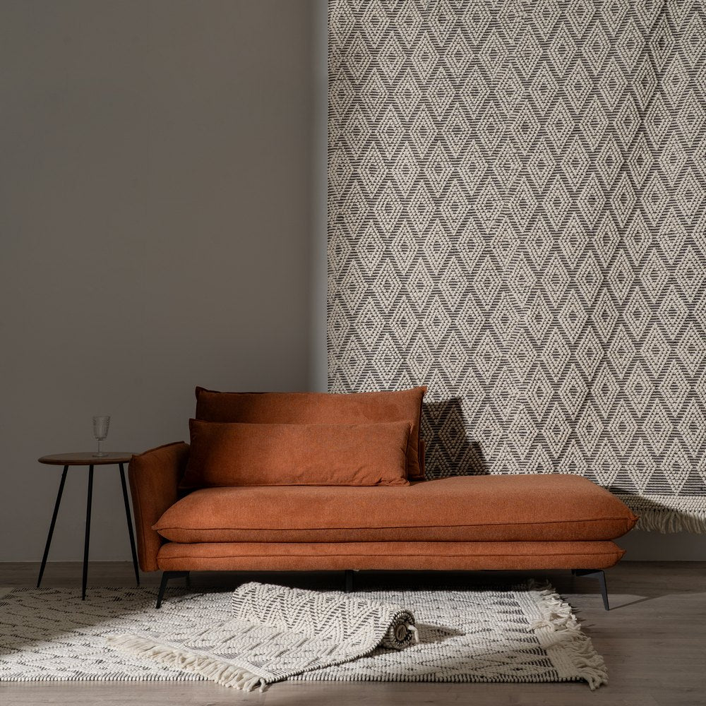 BLACK AND WHITE WOVEN RUG DECORATION 160 X 230 CM