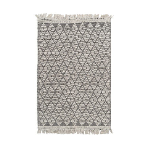 ALFOMBRA BLANCO-NEGRO TEJIDO DECORACI�N 160 X 230 CM