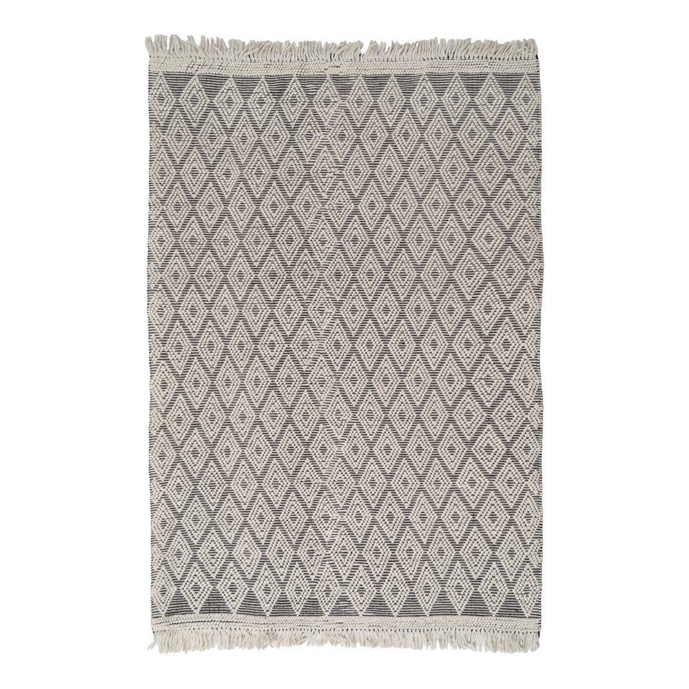 ALFOMBRA BLANCO-NEGRO TEJIDO DECORACI�N 200 X 300 CM
