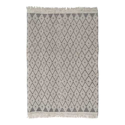 ALFOMBRA BLANCO-NEGRO TEJIDO DECORACIÓN 200 X 300 CM