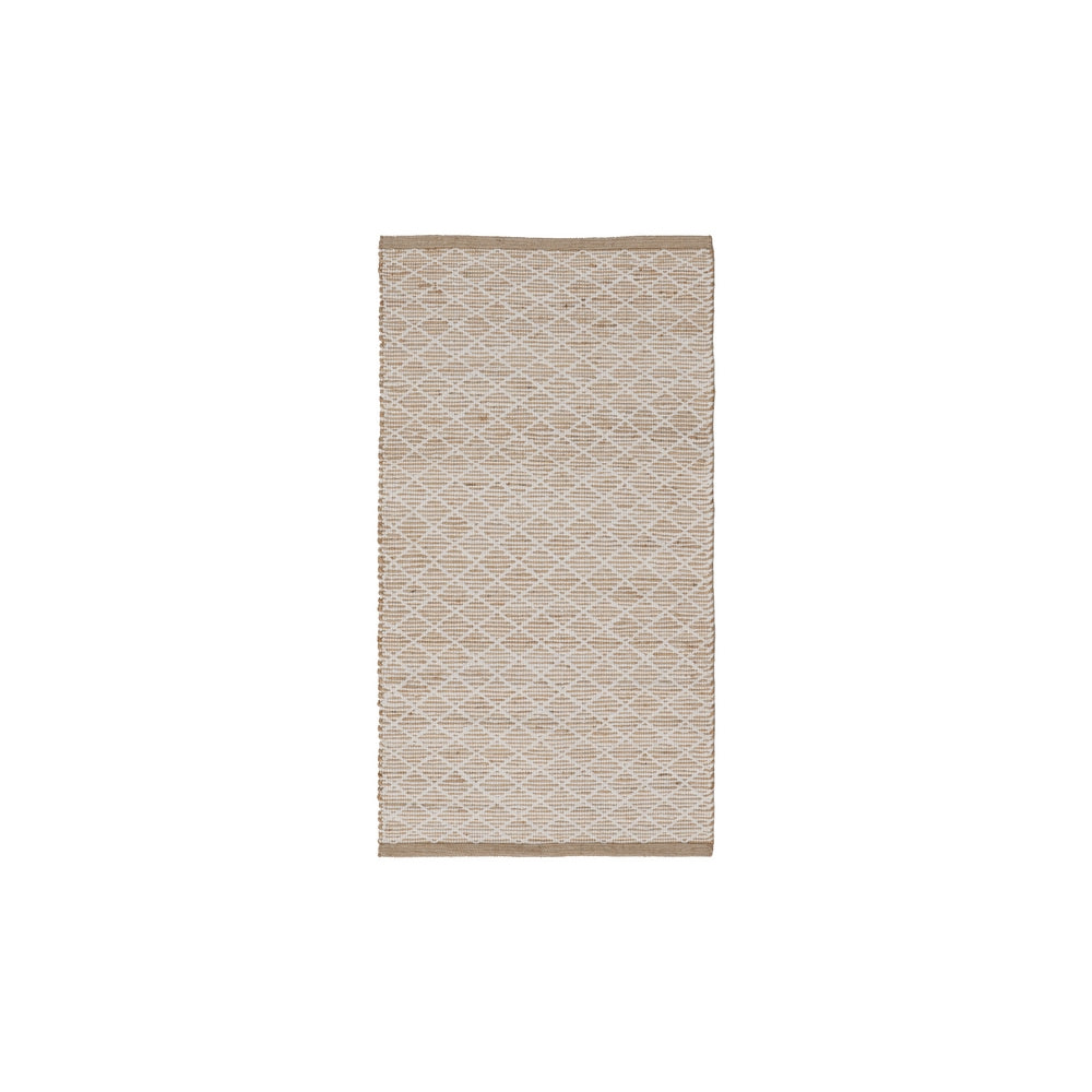 ALFOMBRA BLANCO-NATURAL YUTE-ALGOD�N 80 X 150 CM