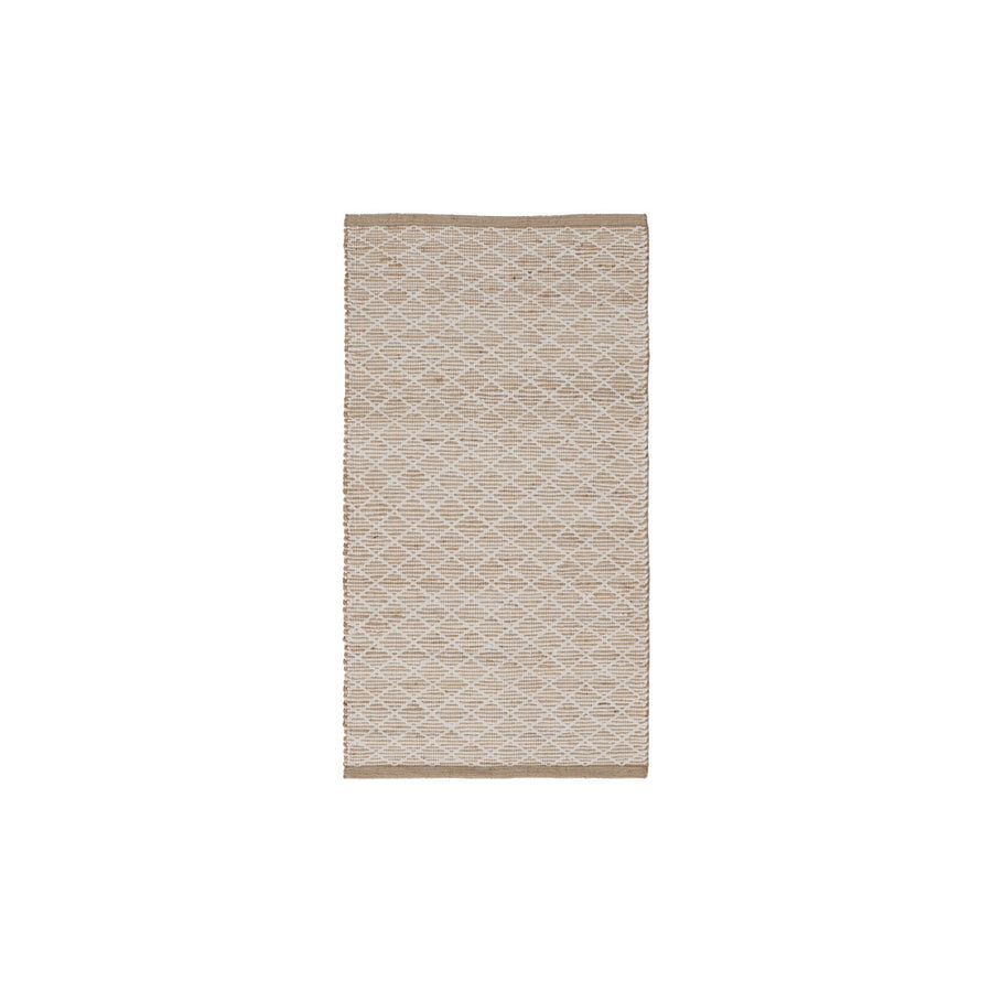 ALFOMBRA BLANCO-NATURAL YUTE-ALGODÓN 80 X 150 CM