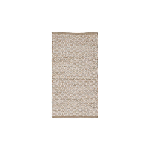 ALFOMBRA BLANCO-NATURAL YUTE-ALGODÓN 80 X 150 CM