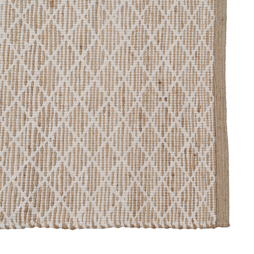 WHITE-NATURAL JUTE-COTTON RUG 160 X 240 CM