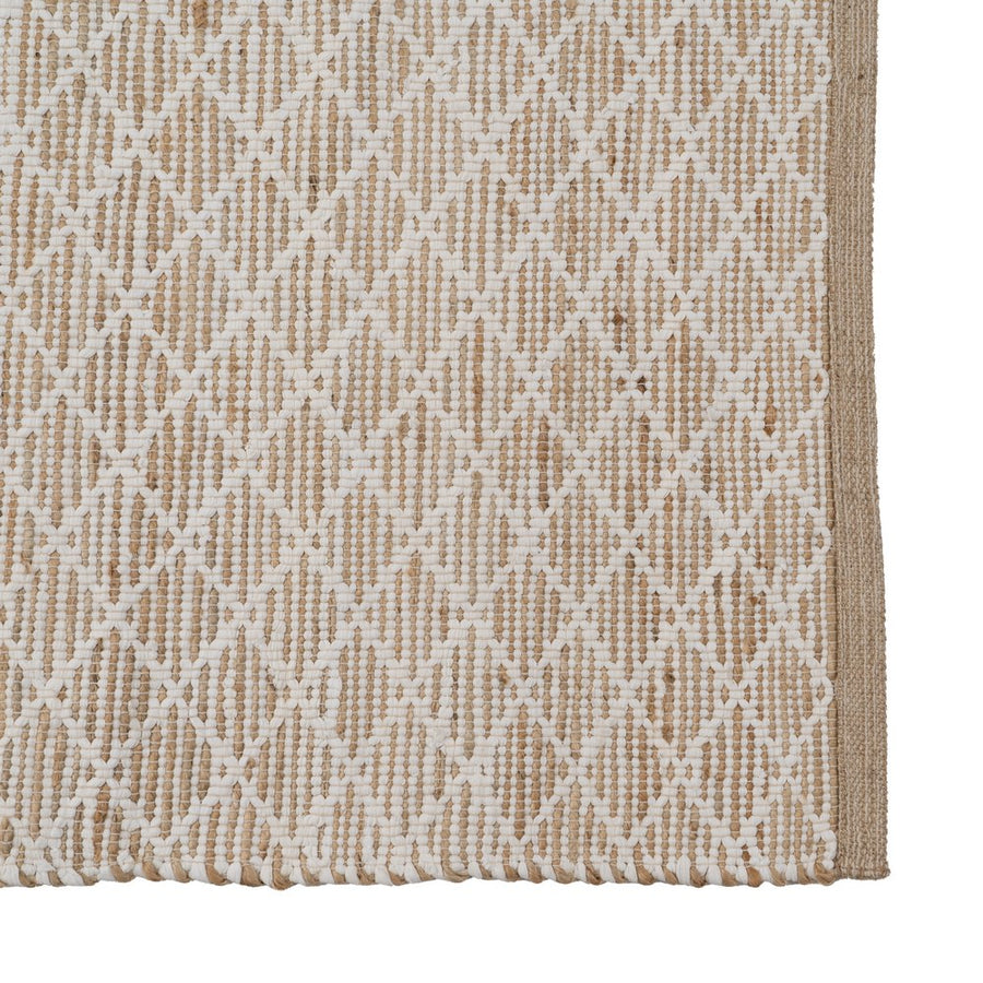 ALFOMBRA BLANCO-NATURAL YUTE-ALGODÓN 160 X 240 CM
