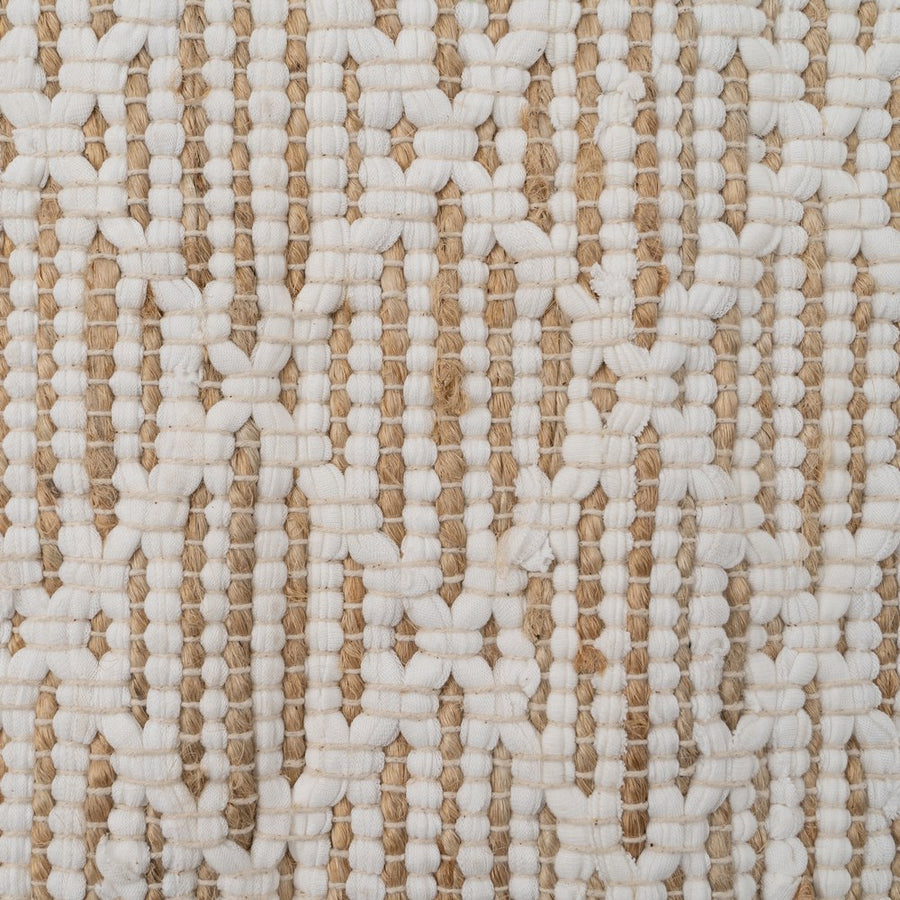 ALFOMBRA BLANCO-NATURAL YUTE-ALGODÓN 160 X 240 CM