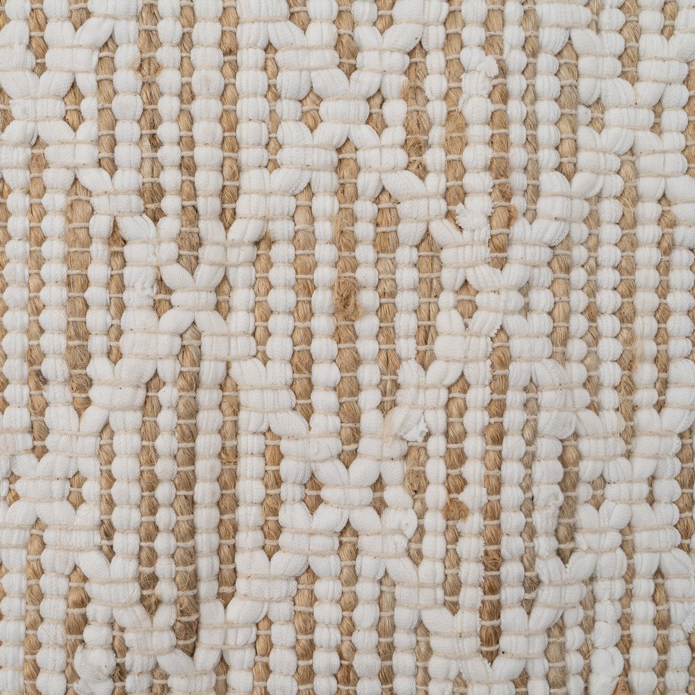 WHITE-NATURAL JUTE-COTTON RUG 160 X 240 CM