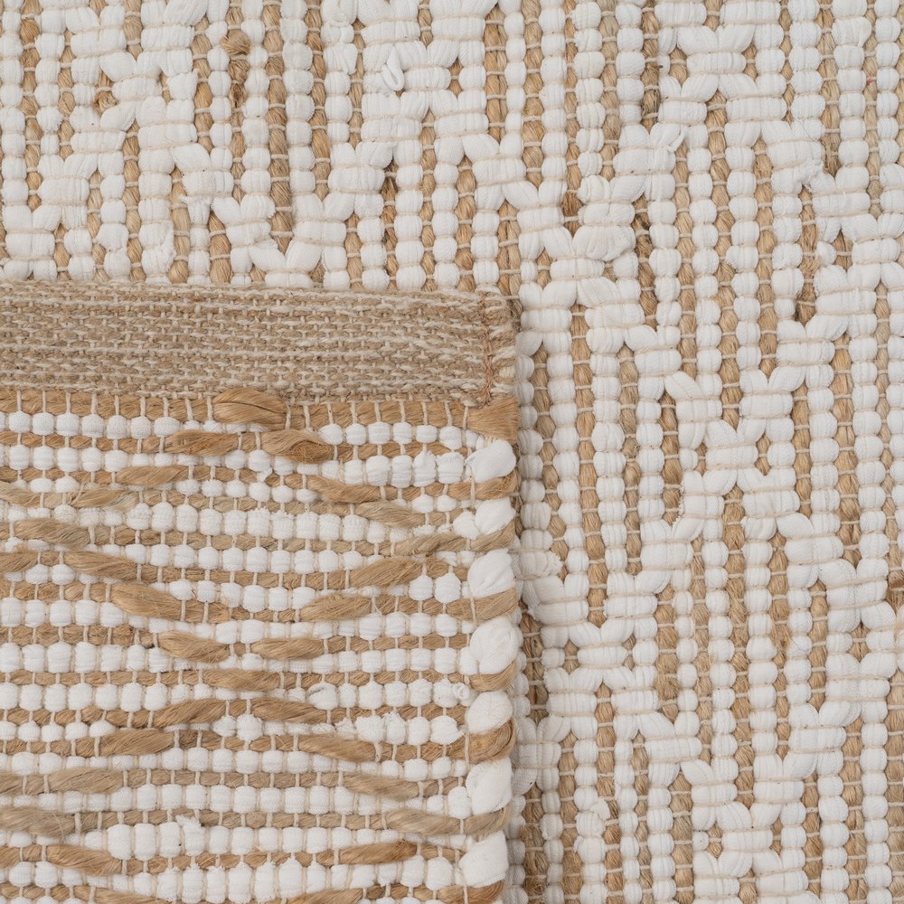 WHITE-NATURAL JUTE-COTTON RUG 160 X 240 CM