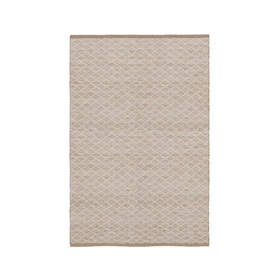 ALFOMBRA BLANCO-NATURAL YUTE-ALGODÓN 160 X 240 CM