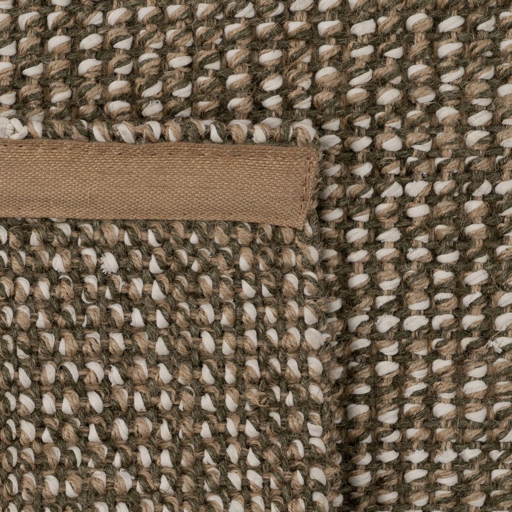 GREEN JASPÉ JUTE-COTTON RUG 80 X 150 CM