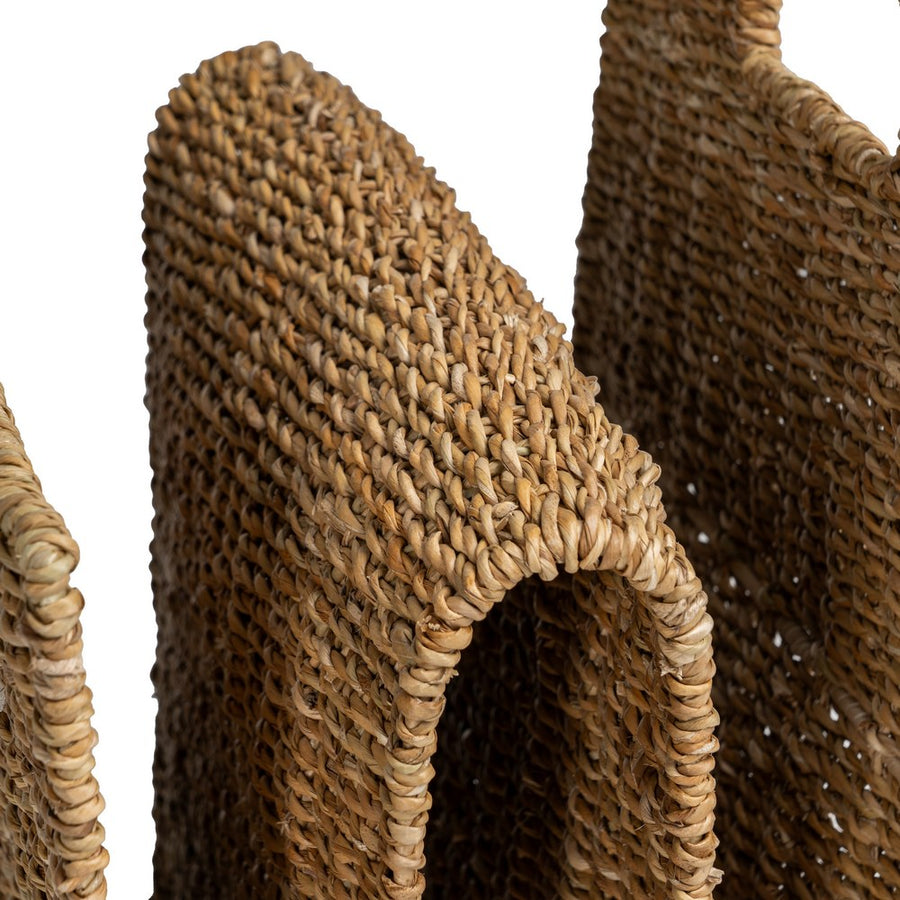 REVISTERO METAL/FIBRA NATURAL 30 X 30 X 40 CM