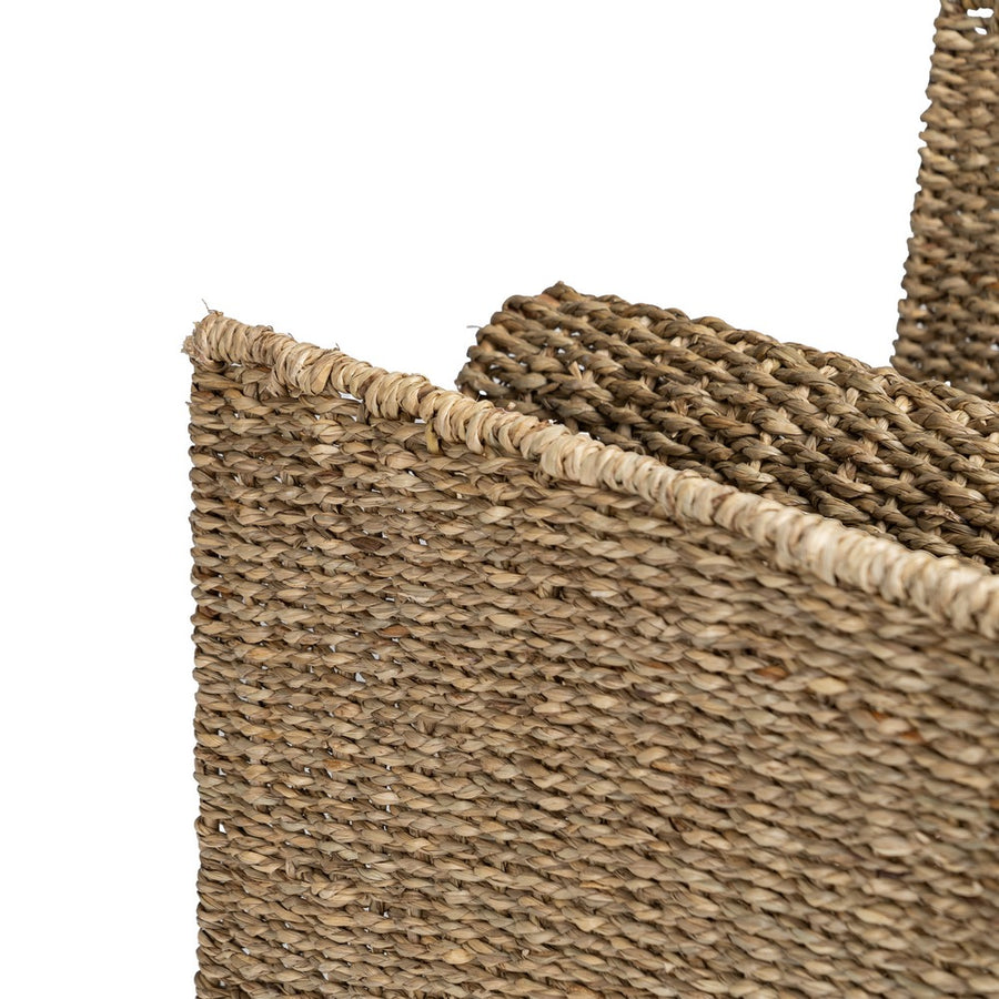 REVISTERO METAL/FIBRA NATURAL 30 X 30 X 40 CM