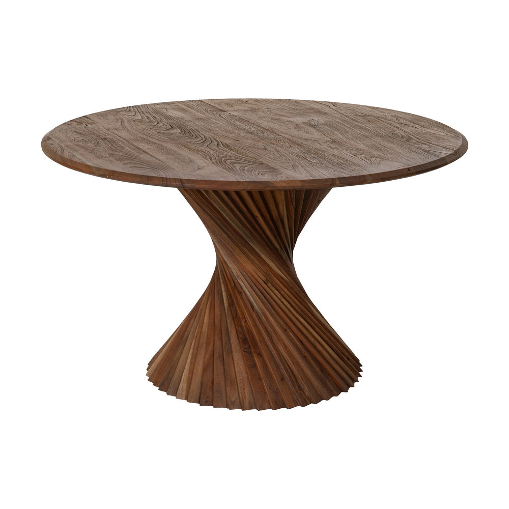 MESA COMEDOR MARRÓN MADERA DE ACACIA 130 X 130 X 76 CM