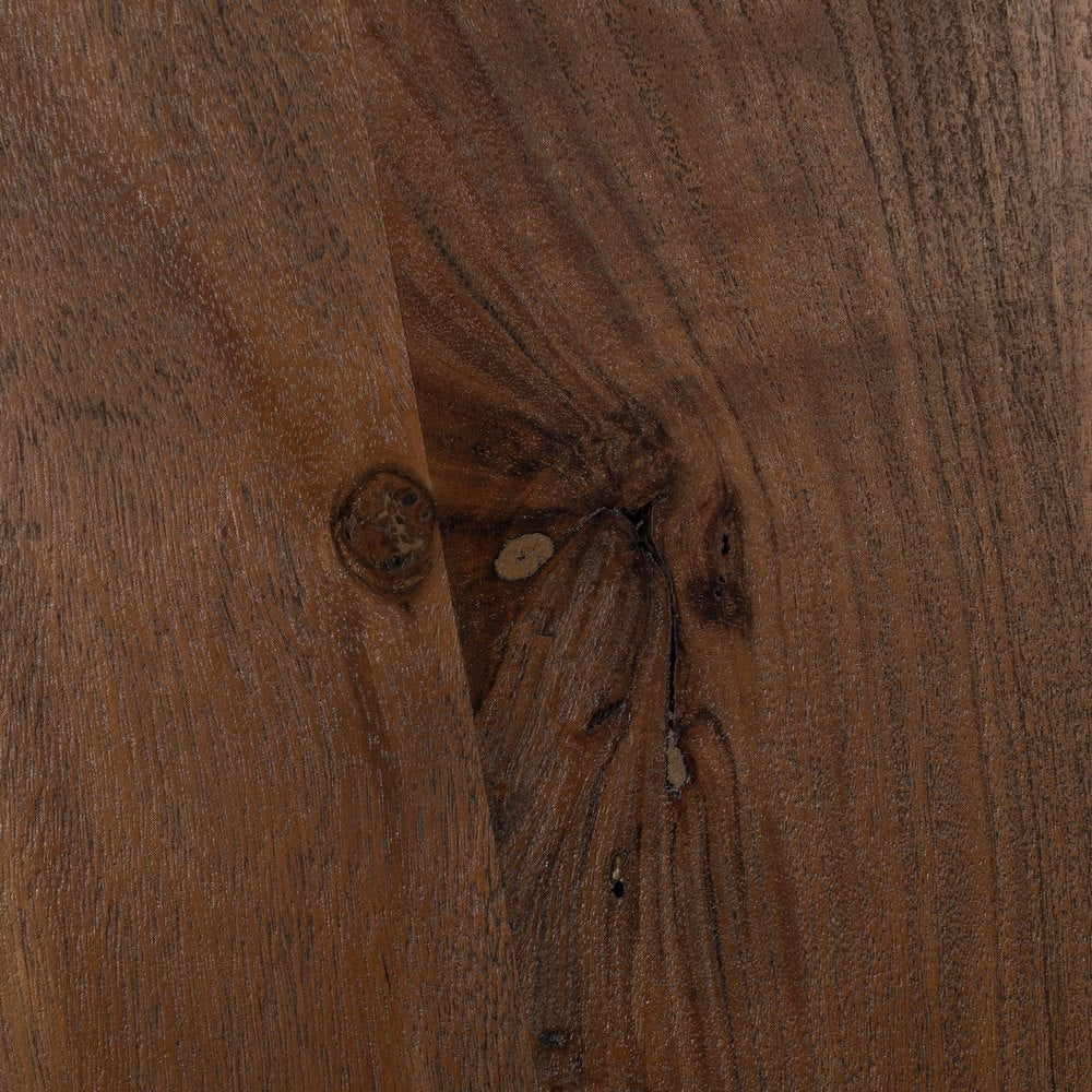 MESA COMEDOR MARRÓN MADERA DE ACACIA 130 X 130 X 76 CM