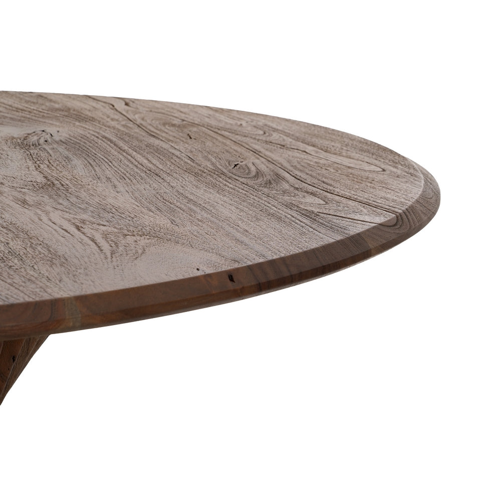 MESA COMEDOR MARRÓN MADERA DE ACACIA 130 X 130 X 76 CM