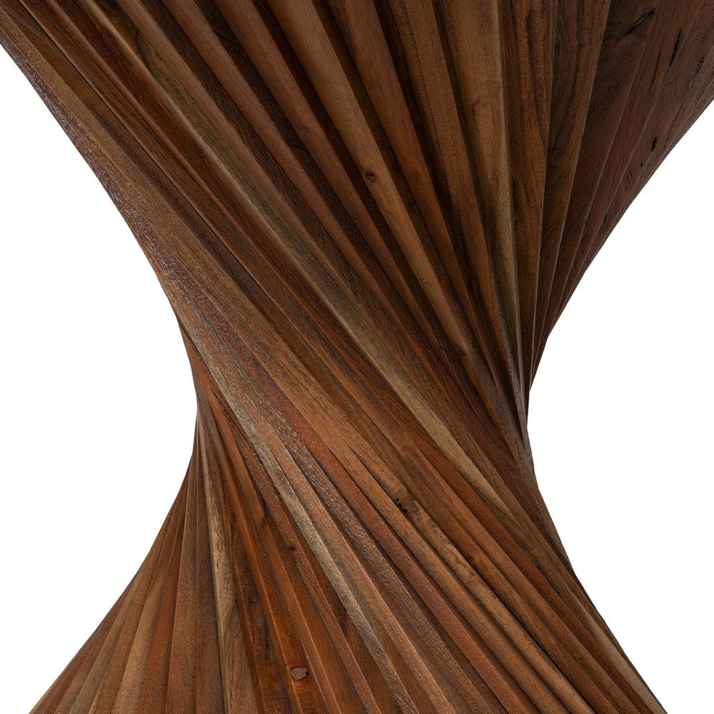 MESA COMEDOR MARRÓN MADERA DE ACACIA 130 X 130 X 76 CM