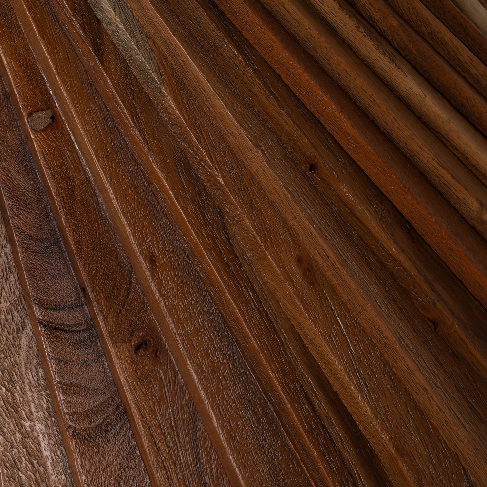MESA COMEDOR MARRÓN MADERA DE ACACIA 130 X 130 X 76 CM