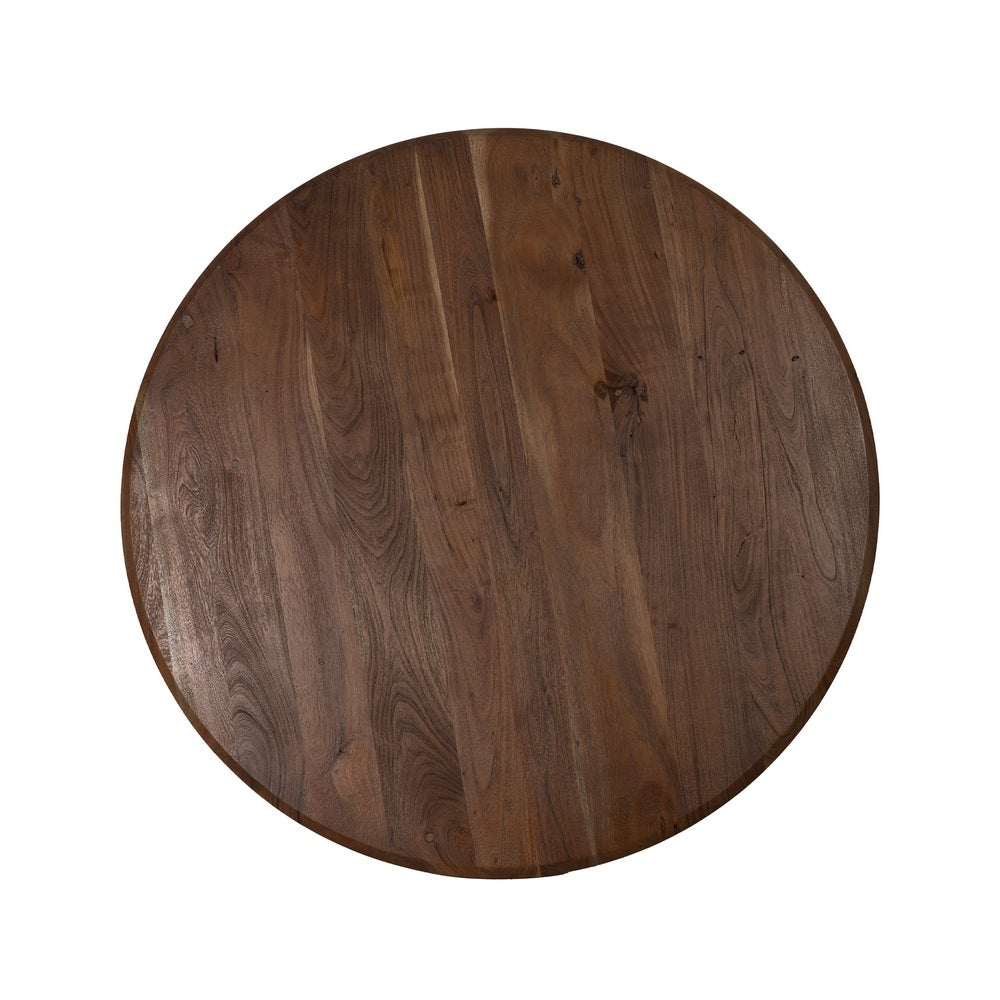 MESA COMEDOR MARRÓN MADERA DE ACACIA 130 X 130 X 76 CM