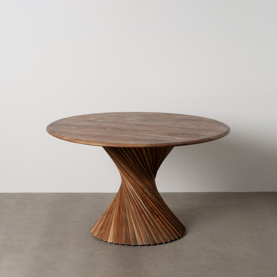 MESA COMEDOR MARRÓN MADERA DE ACACIA 130 X 130 X 76 CM