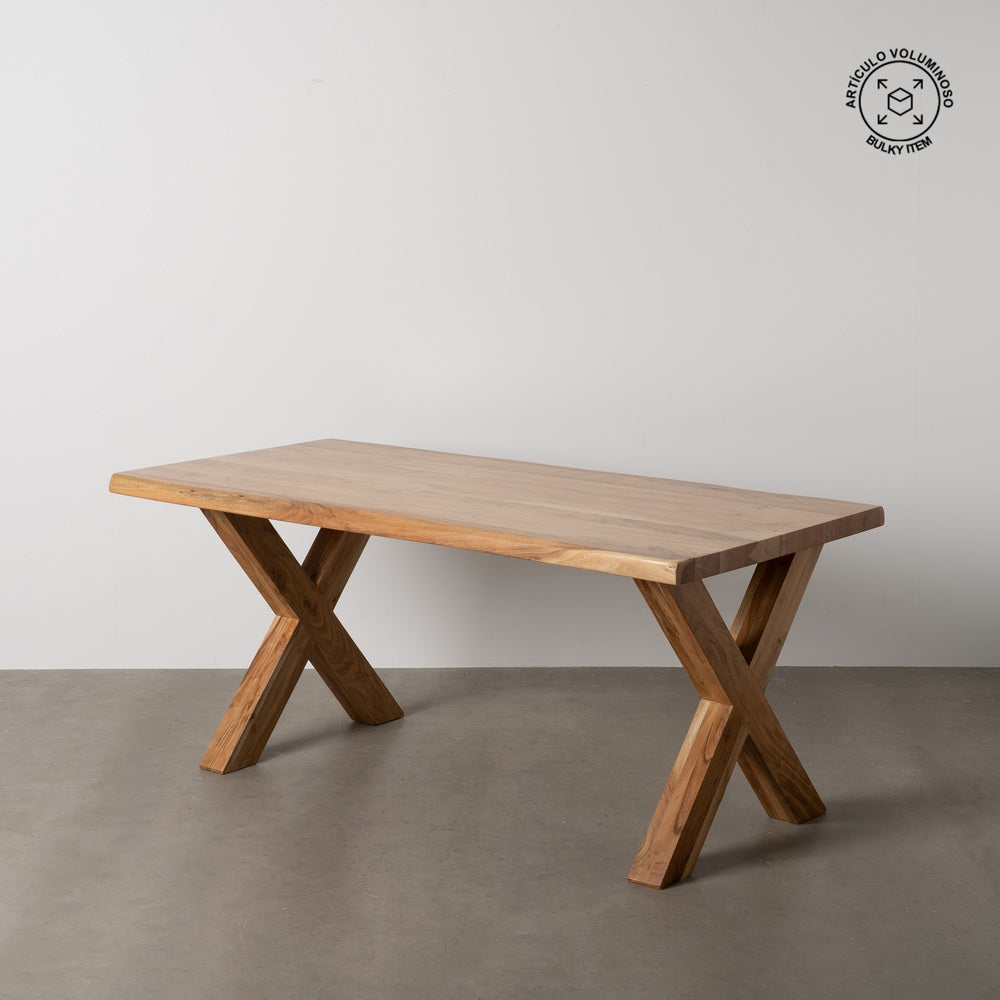 MESA COMEDOR NATURAL MADERA DE ACACIA 180 X 90 X 76 CM
