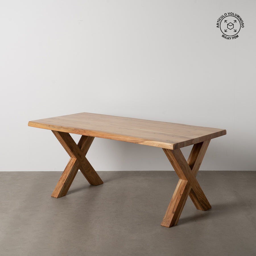 NATURAL ACACIA WOOD DINING TABLE 180 X 90 X 76 CM
