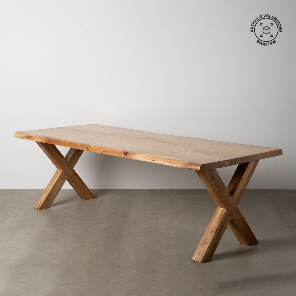 MESA COMEDOR NATURAL MADERA DE ACACIA 240 X 100 X 76 CM
