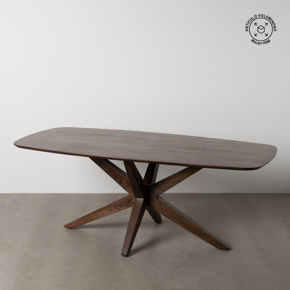 MESA COMEDOR MARR�N MADERA DE MANGO 200 X 100 X 76 CM