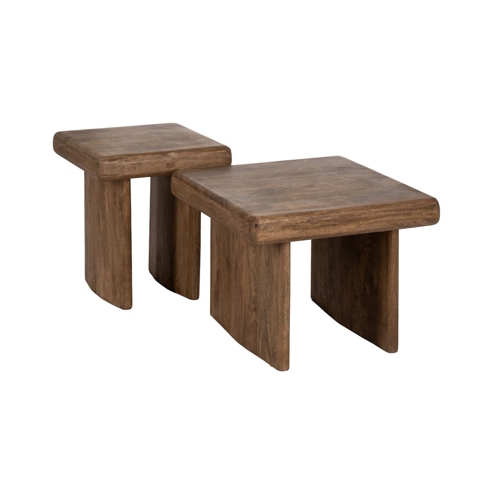 MESA CENTRO MARR�N MADERA DE MANGO SAL�N 60 X 60 X 45 CM