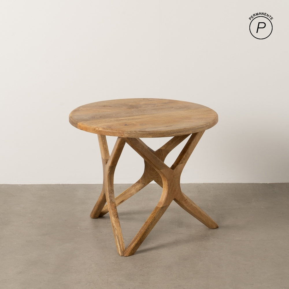 HONEY MANGO WOOD SIDE TABLE DECORATION 60 X 60 X 50 CM
