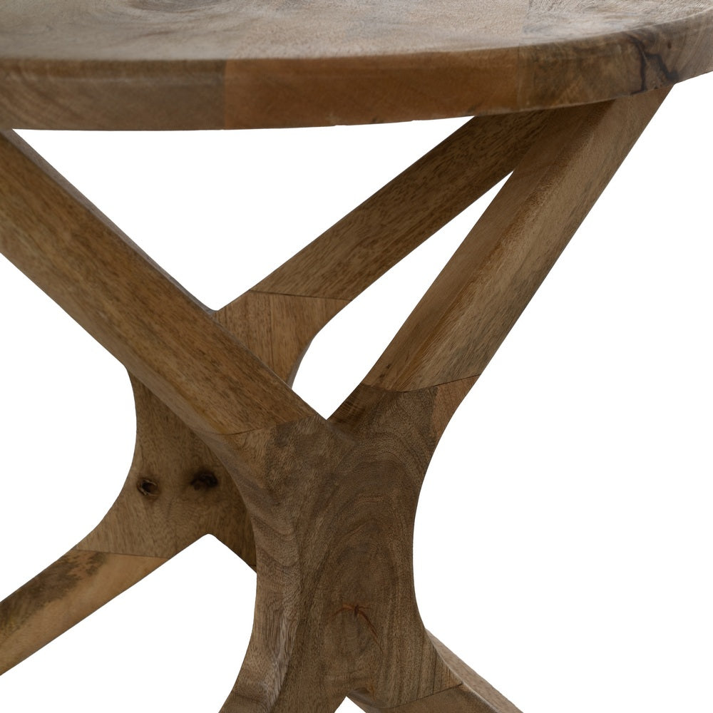 HONEY MANGO WOOD SIDE TABLE DECORATION 60 X 60 X 50 CM