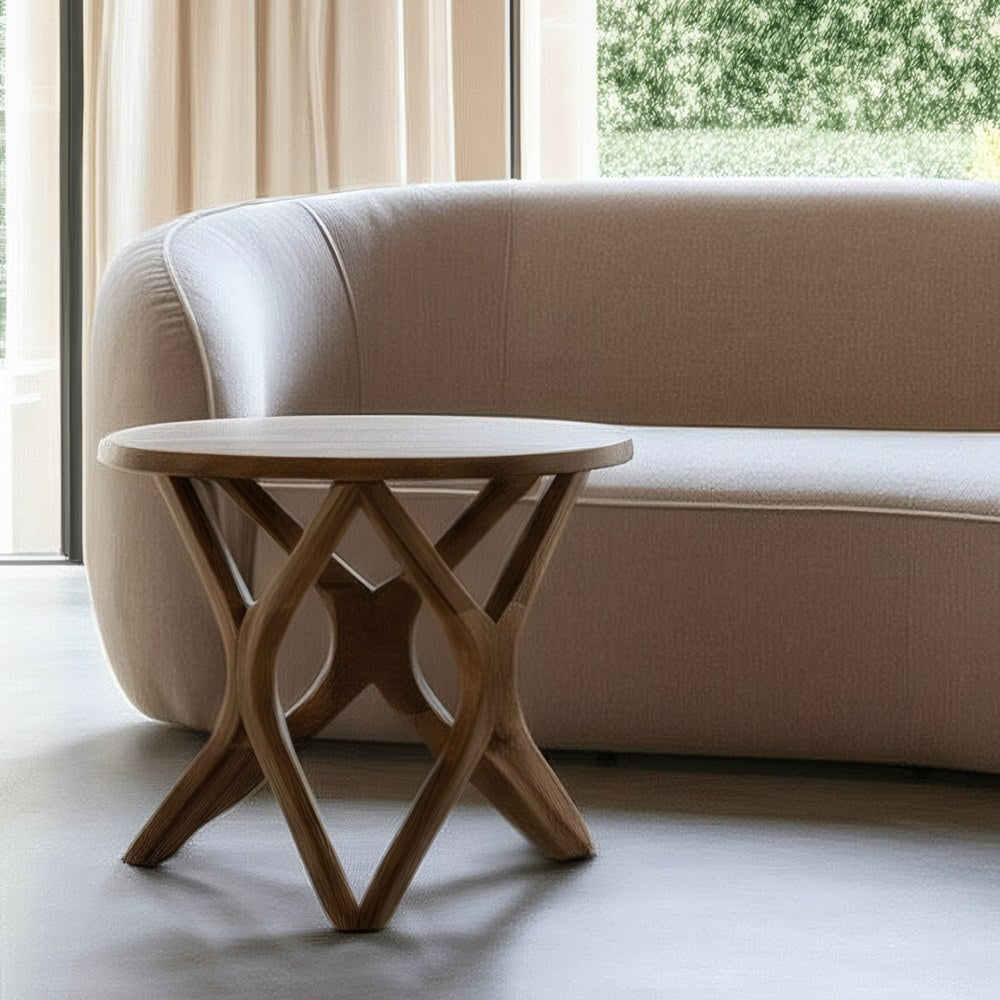 MESITA MIEL MADERA DE MANGO DECORACIÓN 60 X 60 X 50 CM