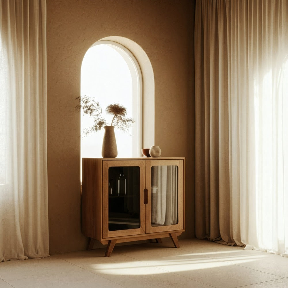 MUEBLE AUXILIAR NATURAL MADERA DE MANGO 81 X 41 X 83 CM