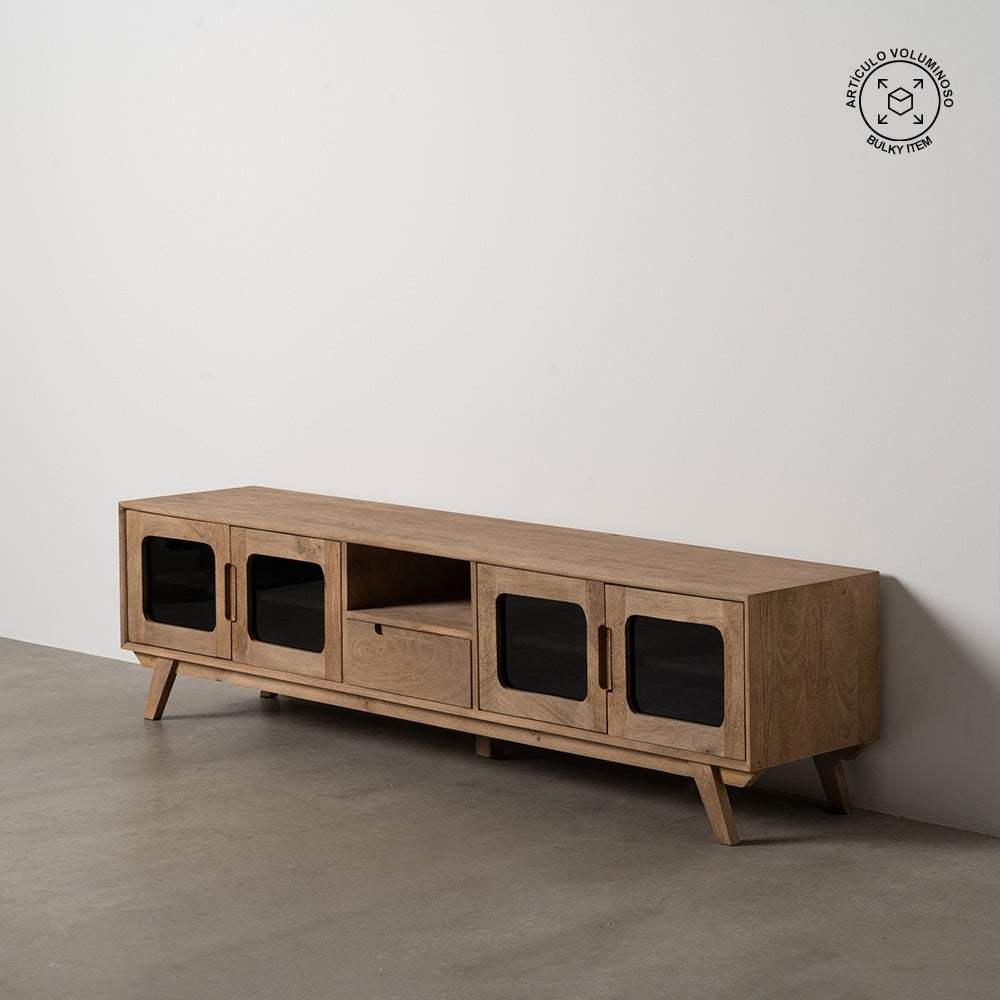 NATURAL MANGO WOOD TV CABINET LIVING ROOM 180 X 40.50 X 48 CM