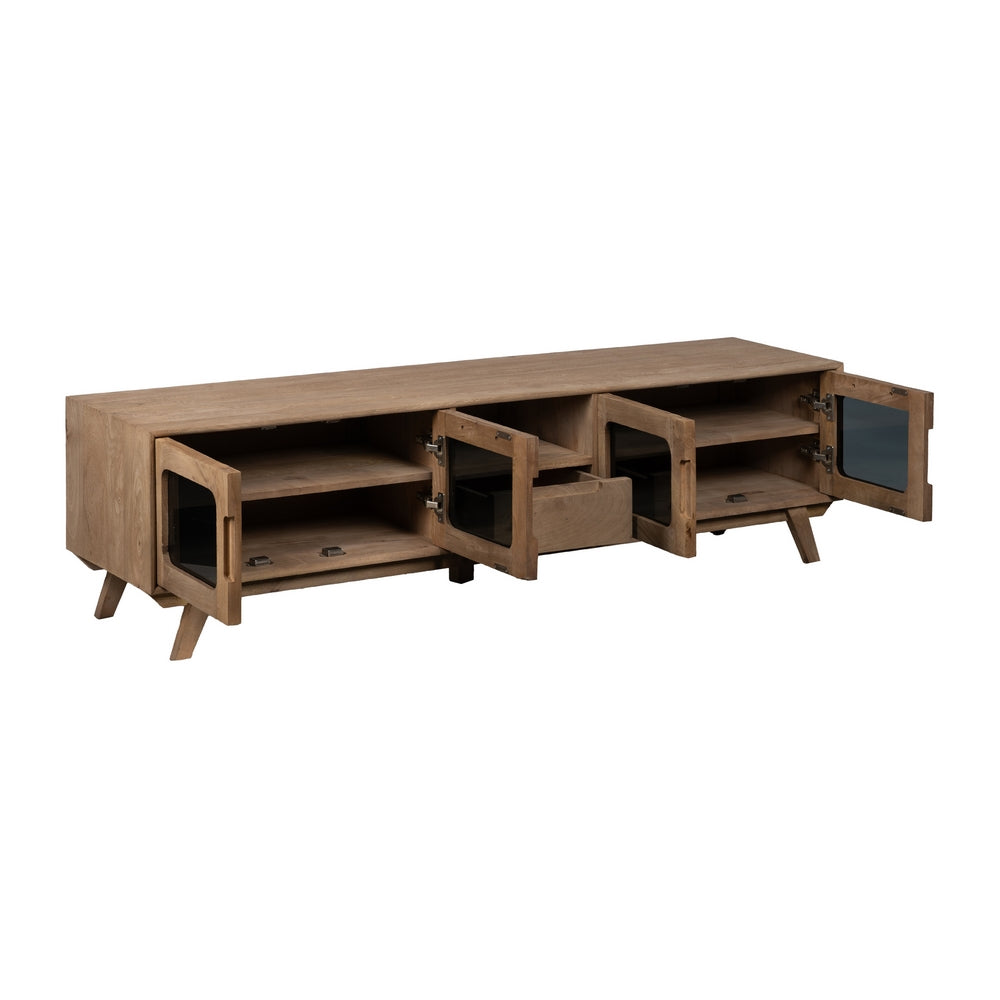 NATURAL MANGO WOOD TV CABINET LIVING ROOM 180 X 40.50 X 48 CM