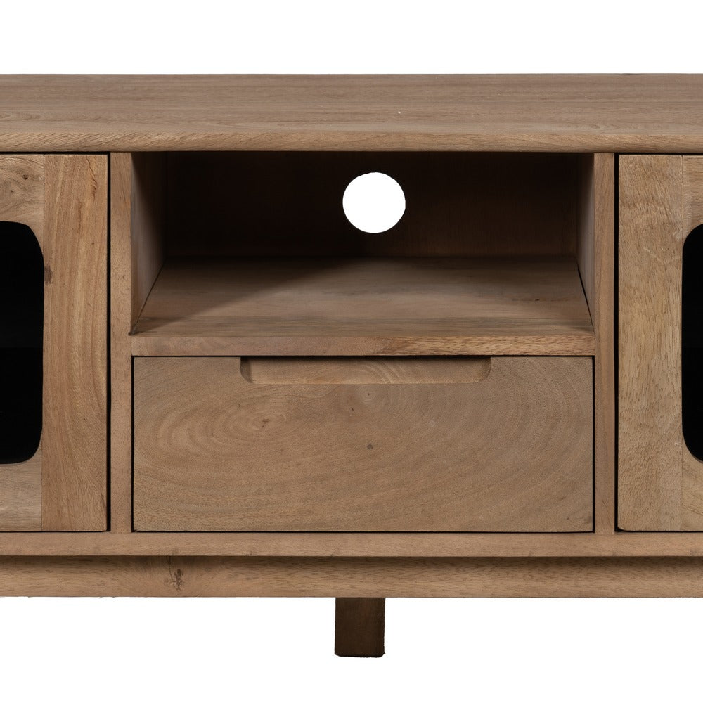 NATURAL MANGO WOOD TV CABINET LIVING ROOM 180 X 40.50 X 48 CM