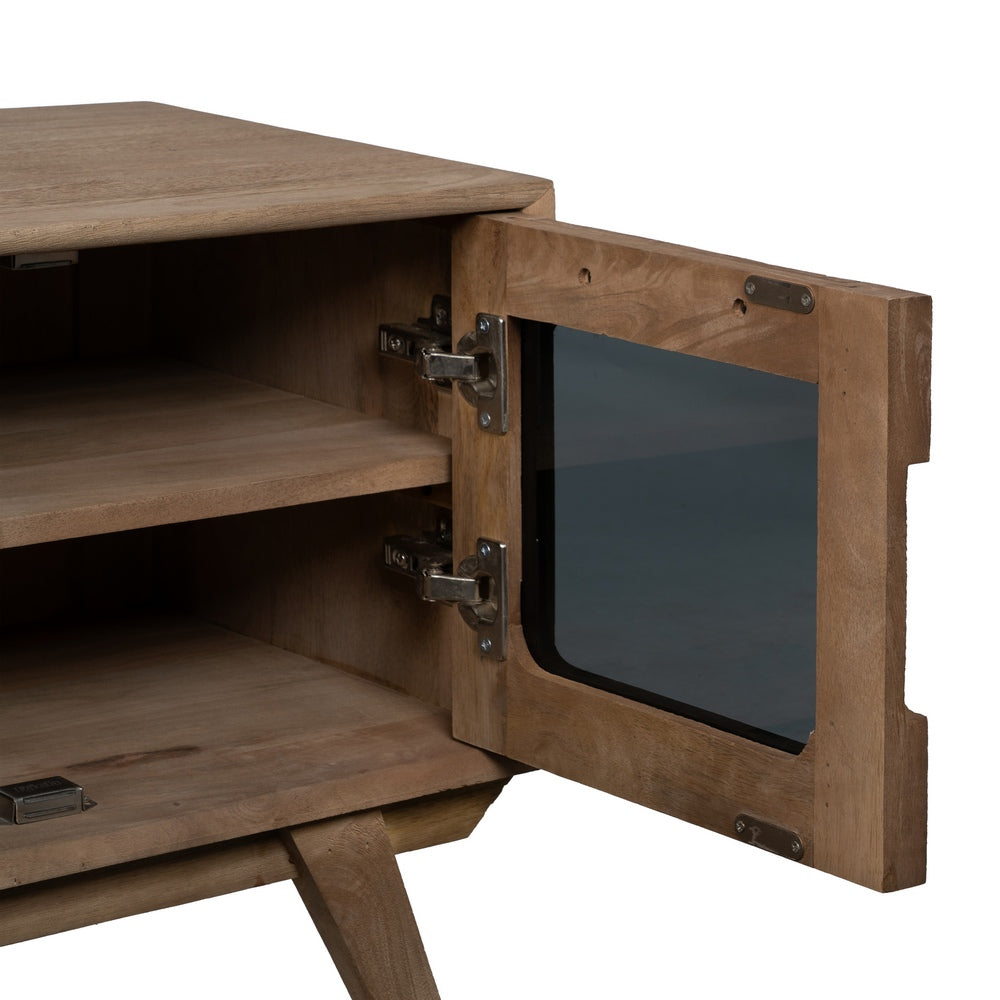 NATURAL MANGO WOOD TV CABINET LIVING ROOM 180 X 40.50 X 48 CM